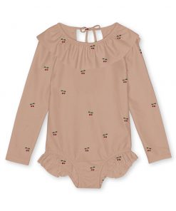 Konges Sløjd - Badeanzug "MANUCA" langärmelig mit Rüschen, Cherry Blush