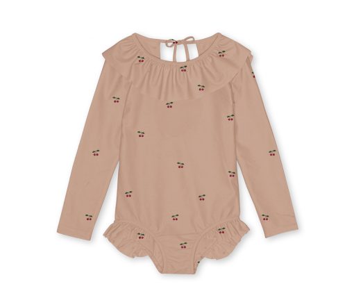 Konges Sløjd - Badeanzug "MANUCA" langärmelig mit Rüschen, Cherry Blush