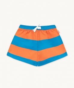 TinyCottons - Badehose gestreift, tangerine/lapis blue