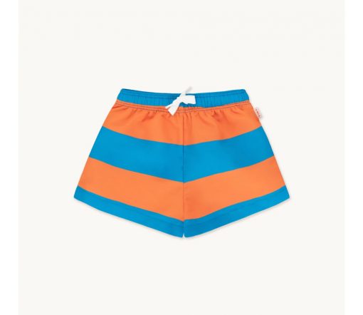 TinyCottons - Badehose gestreift, tangerine/lapis blue