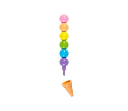 OOLY - Buntstifte "Rainbow Icecream Scoop", radierbar mit Vanilla Duft, 6er Set