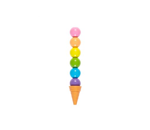 OOLY - Buntstifte "Rainbow Icecream Scoop", radierbar mit Vanilla Duft, 6er Set – Bild 2