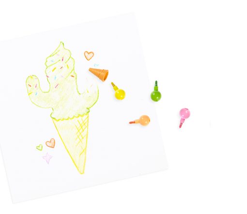 OOLY - Buntstifte "Rainbow Icecream Scoop", radierbar mit Vanilla Duft, 6er Set – Bild 5