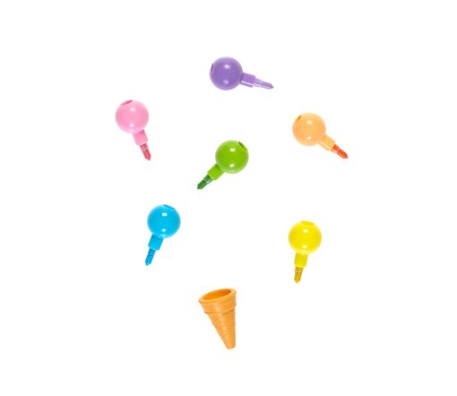 OOLY - Buntstifte "Rainbow Icecream Scoop", radierbar mit Vanilla Duft, 6er Set – Bild 3