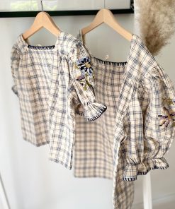 LIILU - Bluse "ESTELLA", check, Biobaumwolle