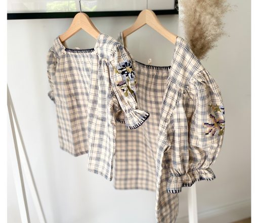 LIILU - Bluse "ESTELLA", check, Biobaumwolle