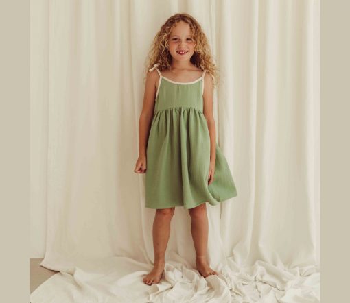 LIILU - Kleid "LOUISA", Dreyer Green, Biobaumwolle – Bild 2
