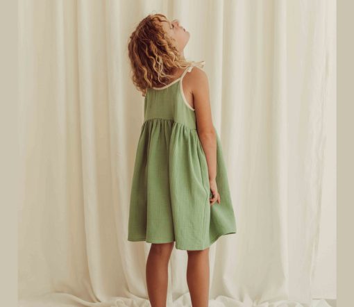 LIILU - Kleid "LOUISA", Dreyer Green, Biobaumwolle – Bild 3