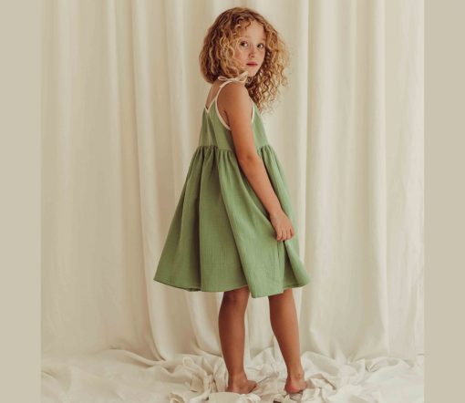 LIILU - Kleid "LOUISA", Dreyer Green, Biobaumwolle