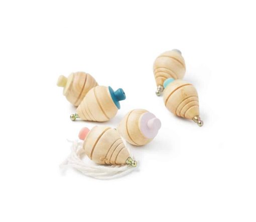 Me&Mine -  Wurfkreisel mit Seil "Wooden Top" MINI, Yellow
