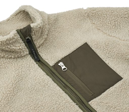 Liewood -  Mom-Jacke, Teddyjacke "Nelson", Mist/Army Brown – Bild 5