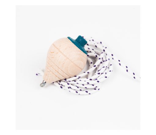 Me&Mine -  Wurfkreisel mit Seil "Wooden Top", Blue