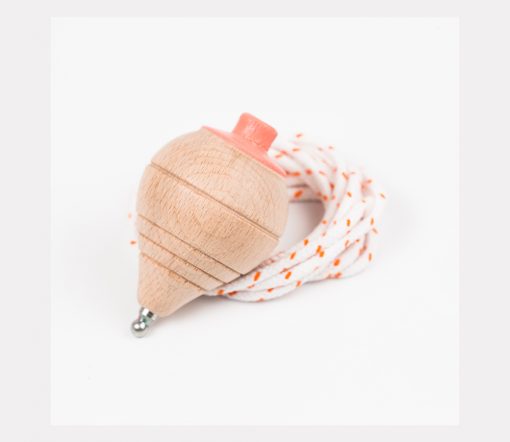 Me&Mine -  Wurfkreisel mit Seil "Wooden Top", Coral
