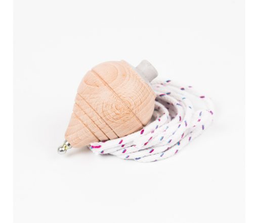 Me&Mine -  Wurfkreisel mit Seil "Wooden Top", Grey