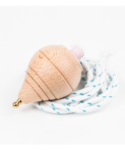 Me&Mine -  Wurfkreisel mit Seil "Wooden Top", Pink