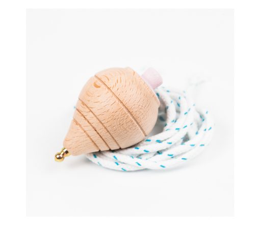Me&Mine -  Wurfkreisel mit Seil "Wooden Top", Pink