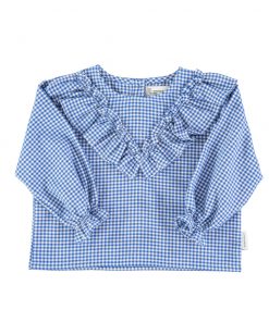 PiuPiuChick - Bluse "Kariert", White/Blue, Biobaumwolle