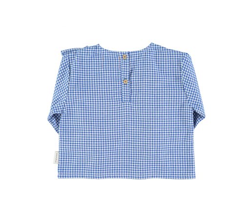 PiuPiuChick - Bluse "Kariert", White/Blue, Biobaumwolle – Bild 3