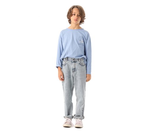 PiuPiuChick - Longsleeve "Sea People", Sea Blue, Biobaumwolle – Bild 3