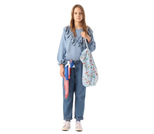 PiuPiuChick - Bluse "Kariert", White/Blue, Biobaumwolle – Bild 2