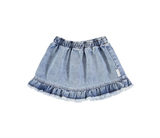 PiuPiuChick - Jeans Rock mit Rüschen, light denim