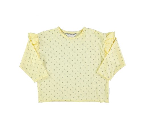 PiuPiuChick - Longsleeve "Boats", Yellow, Biobaumwolle