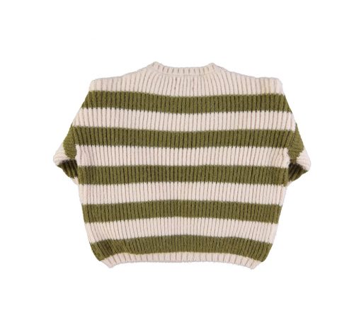 PiuPiuChick - Pullover "Stripes", Green/Ecru – Bild 5
