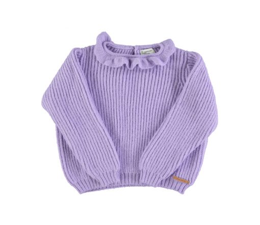 PiuPiuChick - Strickpullover "Collar", Lilac, Alpaka/Wolle Mix