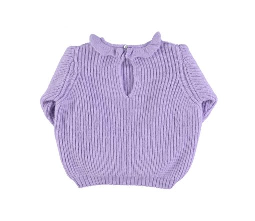 PiuPiuChick - Strickpullover "Collar", Lilac, Alpaka/Wolle Mix – Bild 3