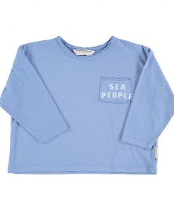 PiuPiuChick - Longsleeve "Sea People", Sea Blue, Biobaumwolle