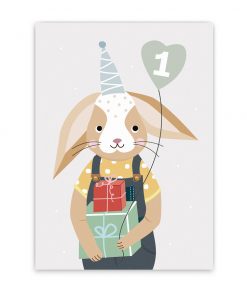 Nellie&Finn - Postkarte "1. GEBURTSTAG"