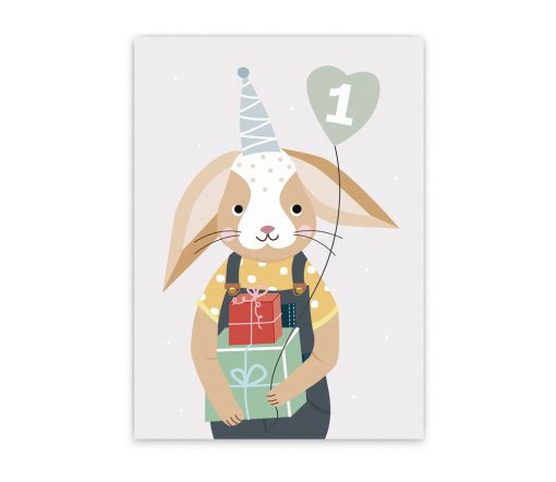 Nellie&Finn - Postkarte "1. GEBURTSTAG"