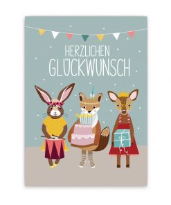 Nellie&Finn - Postkarte "HERZLICHEN GLÜCKWUNSCH"