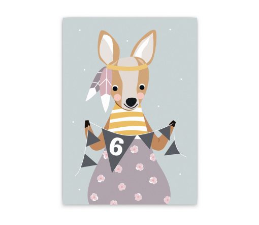 Nellie&Finn - Postkarte "6. GEBURTSTAG"