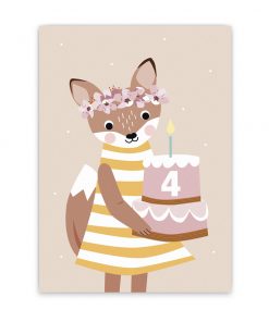 Nellie&Finn - Postkarte "4. GEBURTSTAG"