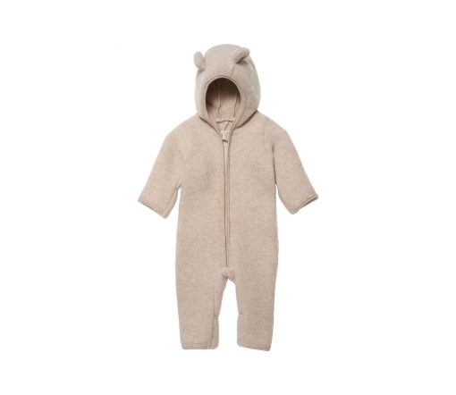 Huttelihut -  Kinderwagenanzug S "Pram Suit Ears ALLIE", camel, Wolle ultrasoft