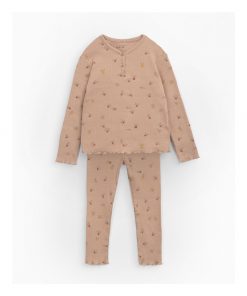 PLAY UP - Pyjama gerippt mit Glühwürmchen, Biobaumwolle