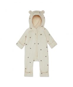 Konges Sløjd - Baby Onesie mit Kapuze, Cherries, Biobaumwolle