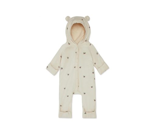 Konges Sløjd - Baby Onesie mit Kapuze, Cherries, Biobaumwolle