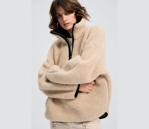 Alwero – Sweater BEL, Oversize, Sand Brown, Biowolle – Bild 3