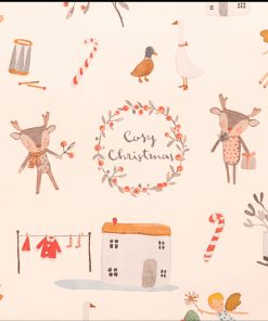 Maileg -  Geschenkpapier, "Cosy Christmas" - Rolle 10m