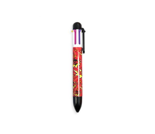 OOLY - Click-Stifte "Comic Attack", 6 Farben, schwarz