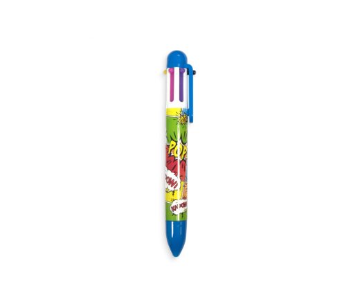 OOLY - Click-Stifte "Comic Attack", 6 Farben, blau