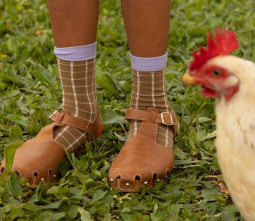Sticky Lemon - Socken "Farmhouse", check soil green – Bild 2