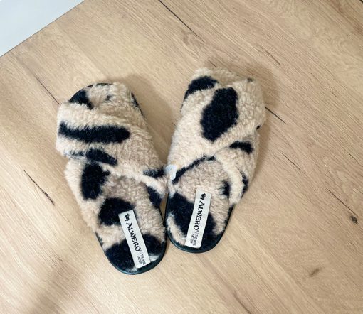 Alwero - Hausschuhe Flip-Flop, TWENN X, LEO Gepard, Biowolle – Bild 2