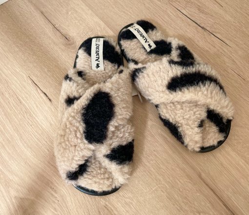 Alwero - Hausschuhe Flip-Flop, TWENN X, LEO Gepard, Biowolle – Bild 3