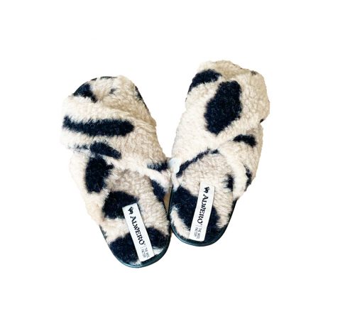 Alwero - Hausschuhe Flip-Flop, TWENN X, LEO Gepard, Biowolle