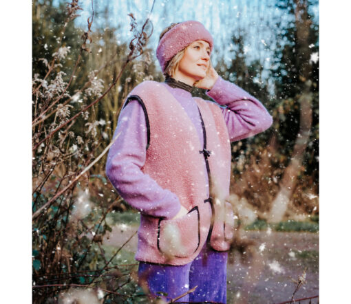 Alwero - Stirnband / Halswärmer VOVO, Venetian Pink, Biowolle, ultra light – Bild 4