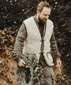 Alwero - Bodywarmer "Alpen 2.0" Adult, Biowolle, Sand brown, ultra light
