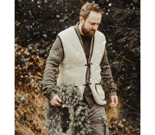 Alwero - Bodywarmer "Alpen 2.0" Adult, Biowolle, Sand brown, ultra light